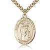 Gold Filled 1in St Thomas A Becket Medal & 24in Chain