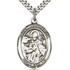 Sterling Silver 1in St Januarius Medal & 24in Chain