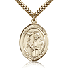 Gold Filled 1in St Dunstan Medal & 24in Chain