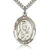 Sterling Silver 1in St John Chrysostom Medal & 24in Chain