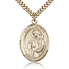 Gold Filled 1in St Paula Medal & 24in Chain