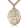 Gold Filled 1in St Edwin Medal & 24in Chain