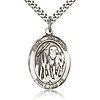 Sterling Silver 1in St Polycarp Medal & 24in Chain
