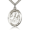 Sterling Silver 1in St Kieran Medal & 24in Chain