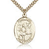 Gold Filled 1in St Vitus Medal & 24in Chain