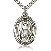 Sterling Silver 1in St Juliana Medal & 24in Chain