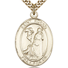 Gold Filled 1in Oval St Rocco Medal & 24in Chain