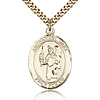 Gold Filled 1in St Uriel Medal & 24in Chain