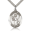 Sterling Silver 1in St Uriel Medal & 24in Chain