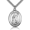 Sterling Silver 1in St Drogo Medal & 24in Chain