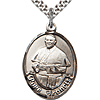 Sterling Silver 1in Pope Francis Medal & 24in Chain