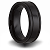 7mm Black Ceramic Ring with Channels