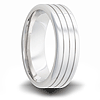 Cobalt 7mm Polished Pipe Wedding Band with Grooves