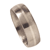 7mm Domed Titanium Wedding Band with 14kt White Gold Inlay
