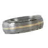 7mm Titanium Band with 14kt Yellow Gold Inlay and Grooved Edges