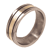 7mm Satin Titanium Band with 14kt Yellow Gold Inlay and Black Enamel