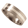 Titanium 7mm Satin Flat Wedding Band with Sterling Silver Inlay