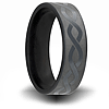 7mm Black Zirconium Ring with Helix Design
