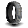 Black Zirconium Greek Key Design Ring 7mm
