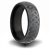 7mm Black Zirconium Ring with Tight Knot Design
