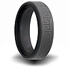 Black Zirconium 7mm Ring with Greek Key Design