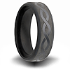 Black Zirconium 7mm Ring with Helix Design