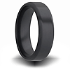 Black Zirconium 7mm Pipe Cut Ring with Rounded Edges