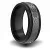 Black Zirconium 7mm Channel Ring with Knot Design