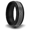 Black Zirconium 7mm Channel Ring with Weave Design
