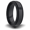 7mm Black Zirconium Pipe Cut Ring with Channels
