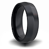 7mm Black Zirconium Beveled Cut Ring 