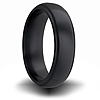 Black Zirconium 7mm Domed Ring with Grooved Edges