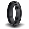 Black Zirconium 7mm Domed Ring with Channels