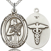 Sterling Silver 3/4in St Agatha Nurse Medal & 18in Chain