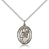 Sterling Silver 3/4in St Agatha Medal & 18in Chain