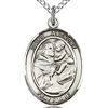 Sterling Silver 3/4in St Anthony Medal & 18in Chain