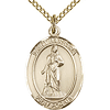 Gold Filled 3/4in St Barbara Medal & 18in Chain