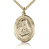 Gold Filled 3/4in St Frances Cabrini Medal & 18in Chain