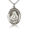 Sterling Silver 3/4in St Frances Cabrini Medal & 18in Chain