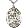 Sterling Silver 3/4in St Catherine of Siena Medal & 18in Chain