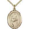 Gold Filled 3/4in St Bernadette Medal & 18in Chain