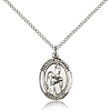 Sterling Silver 3/4in St Bernadette Medal & 18in Chain