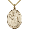 Gold Filled 3/4in St Brendan Medal & 18in Chain