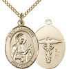 Gold Filled 3/4in St Camillus Nurse Medal & 18in Chain