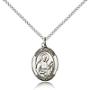 Sterling Silver 3/4in St Camillus Medal & 18in Chain
