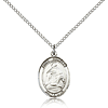 Sterling Silver 3/4in St Charles Medal & 18in Chain