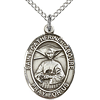 Sterling Silver 3/4in St Catherine Laboure Medal & 18in Chain