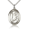 Sterling Silver 3/4in St Dominic Medal & 18in Chain