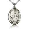 Sterling Silver 3/4in St Dymphna Medal & 18in Chain