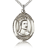 Sterling Silver 3/4in St Elizabeth Medal & 18in Chain